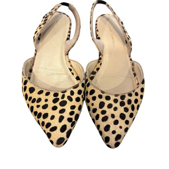 Loeffler Randall calf hair leopard print slingback flats, size 9 - Picture 1 of 8